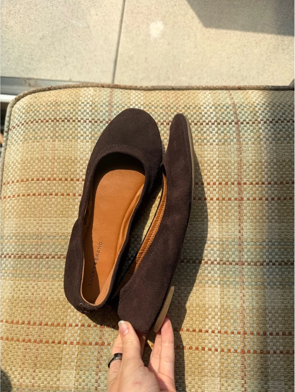 Lucky Brand Brown Suede Emmie Ballet Flats Size 8